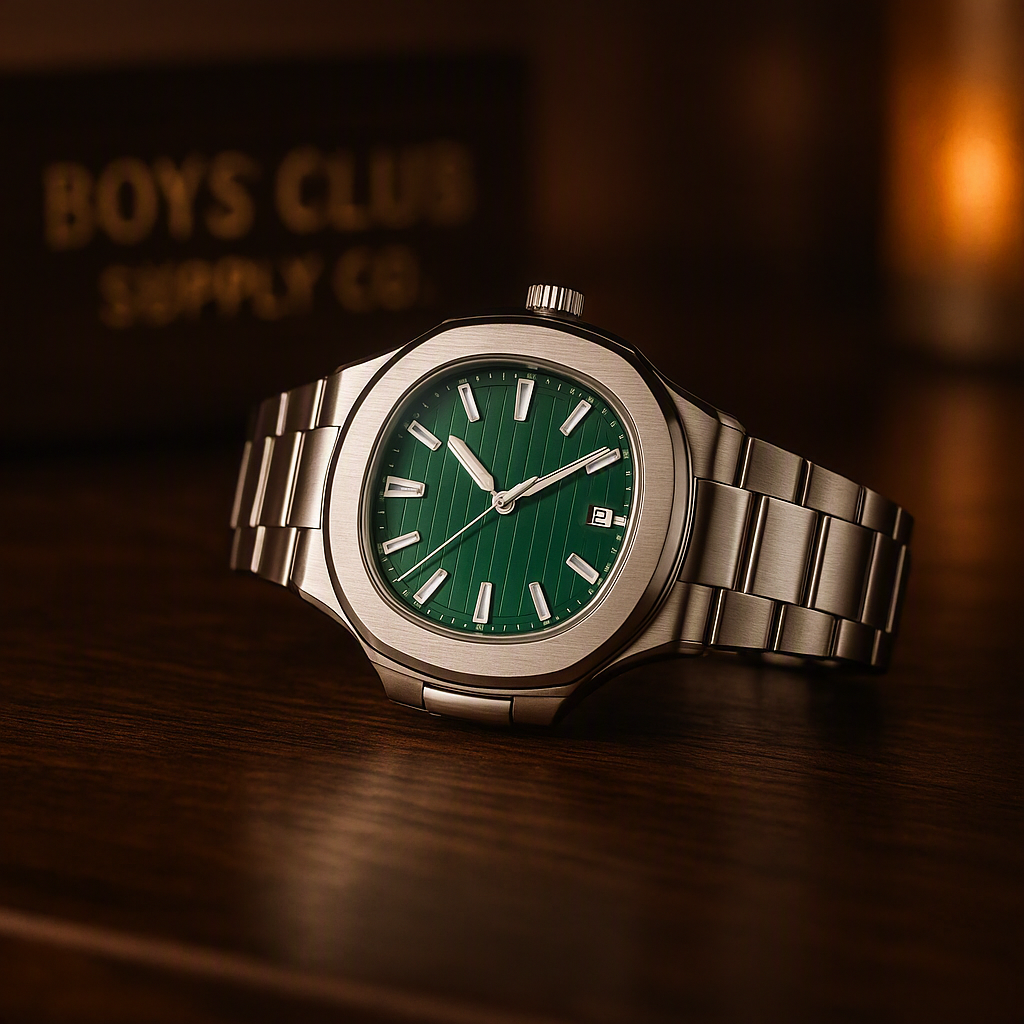 Luxury Men Business Watches Fashion Square Dial Stainless Steel Strap Quartz Watch with Calendar For Mens Clock（Without Box）