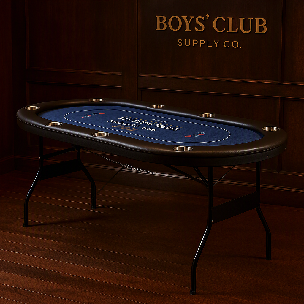 Portable 8 Player Foldable Poker Table With Padded Rail Deepened Cup Holders And 2 Interchangeable Play Mats Plus Fold Lock Latch For Texas HoldEm Blackjack