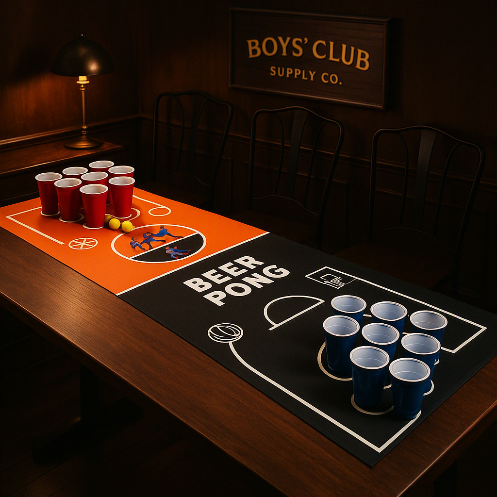 1pc New Beer Pong Table Mat game, Basketball Beer Pong Table Drinking Games Vibrant Beer Party Board Game Mat Adults Party