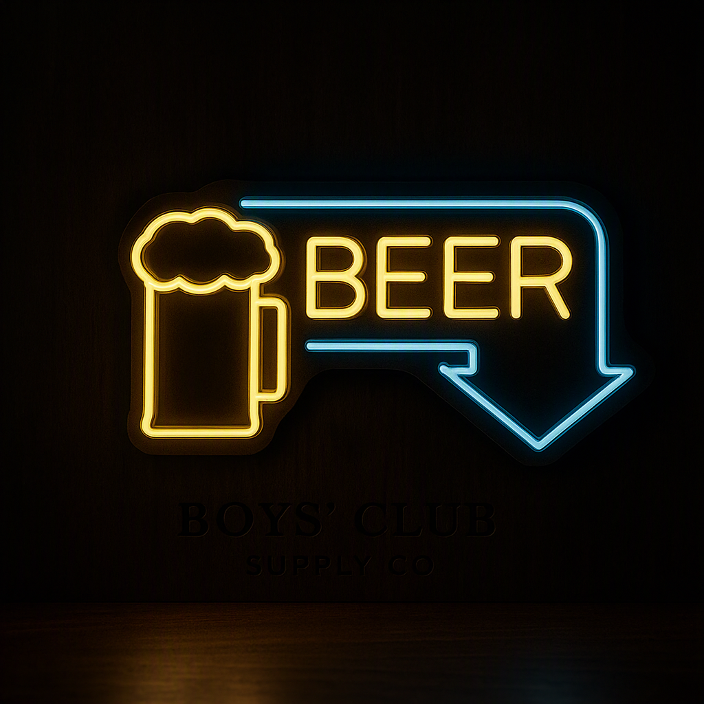 Beer Neon Sign Beer Mug with Arrow Neon Craft Beer Bar Pub Decor Home Bar Man Cave Club Wall Decor