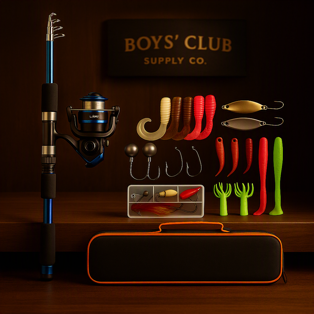 Fishing Pole Set Full Kits With Telescopic Fishing Rod And Spinning Reel Baits Hooks Travel Pole Set