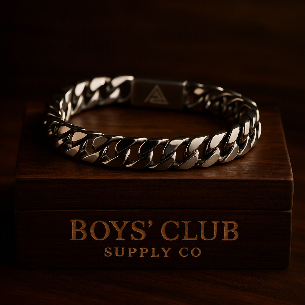 A shiny 316 stainless steel color-preserving hip-hop style necklace, trendy Nordic Viking Cuban chain for men
