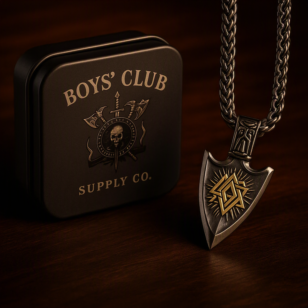 HNSP 316L Stainless Steel Nordic Odin Viking Rune Pendant Chain Necklace For Men Jewelry Accessories