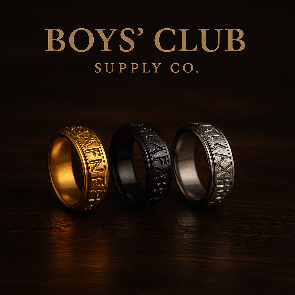 Vintage Viking Rune Rings For Men Women Retro Viking Stainless Steel Rotatable Fidget Anxiety Spinner Ring Retro Amulet Jewelry