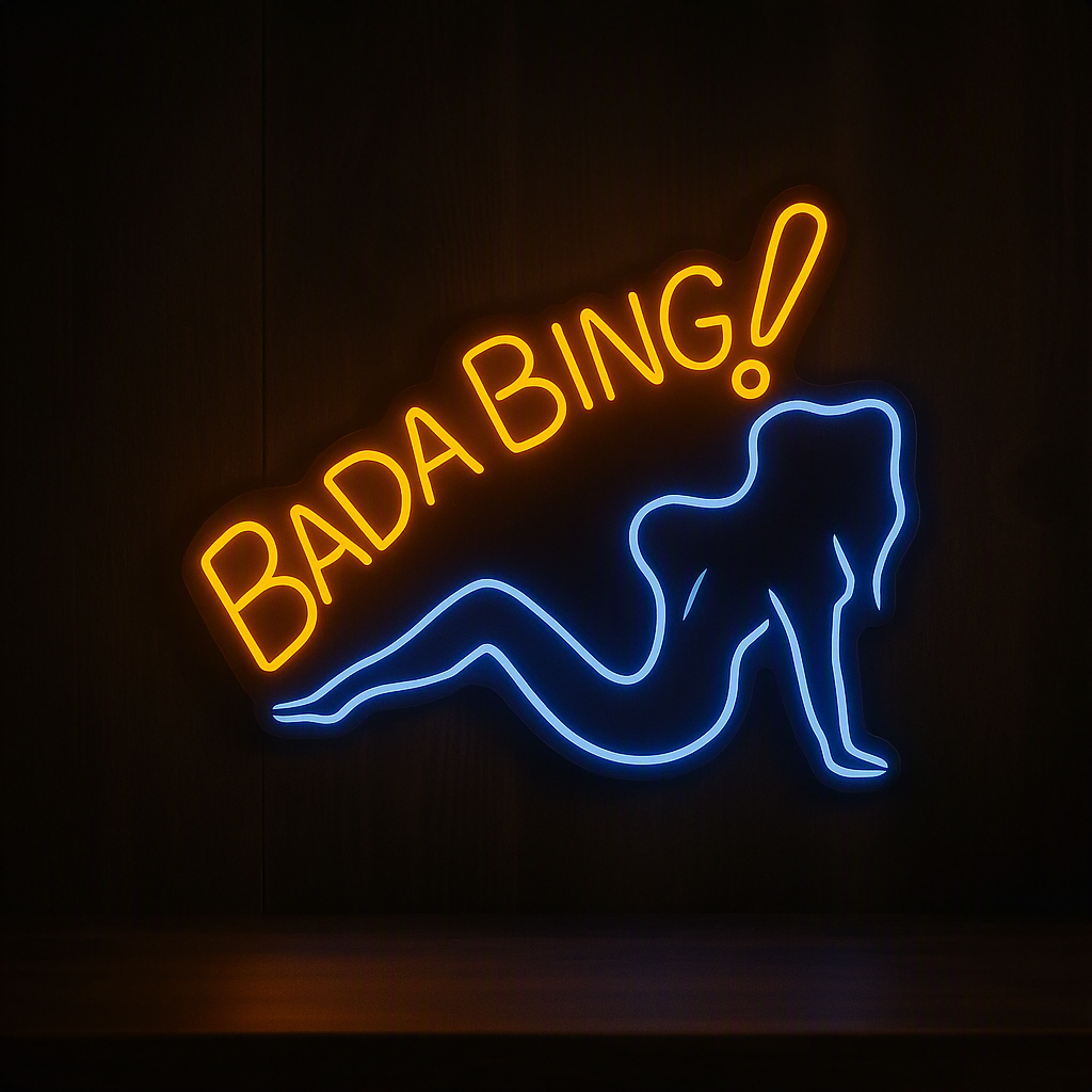 Bada Bing Neon Sign Retro LED Wall Light Bar Decor Neon Sign Game Room Wall Art Man Cave