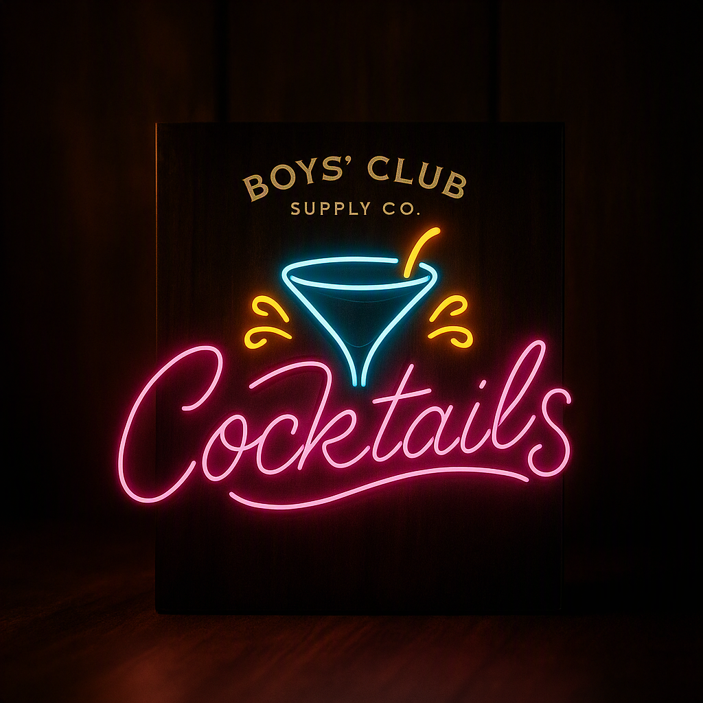 Cocktail Neon Sign, Bar Lounge Decor, Pub or Man Cave Decor, Cocktail Wall Art, Bar Sign, Unique Gift For Dad/Him/Bartender