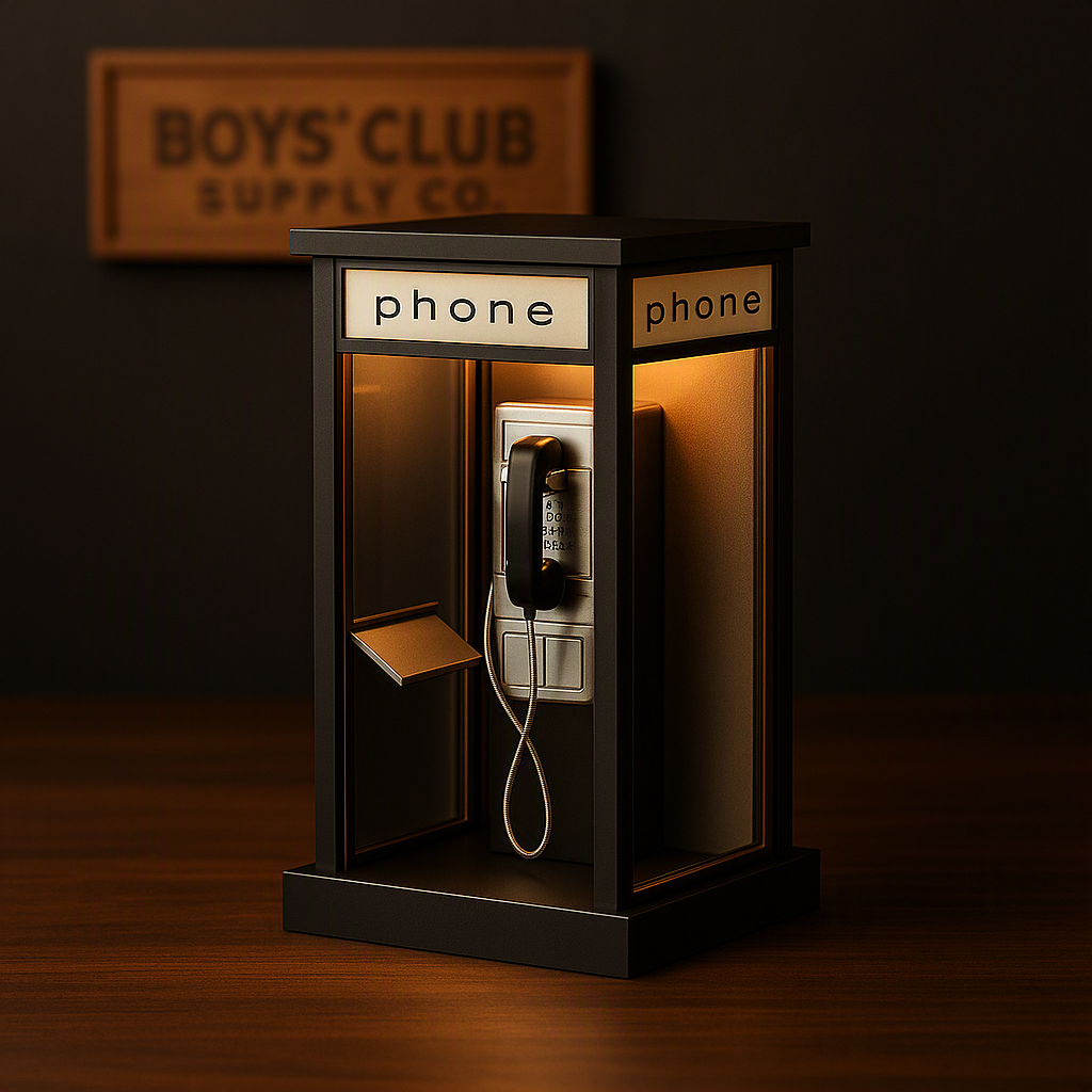 C Retro Vintage Tall Phonebooth Lamp, Classic Telephone Booth Table Lamp With Warm LED Light, Phone Box Decorative Night Light