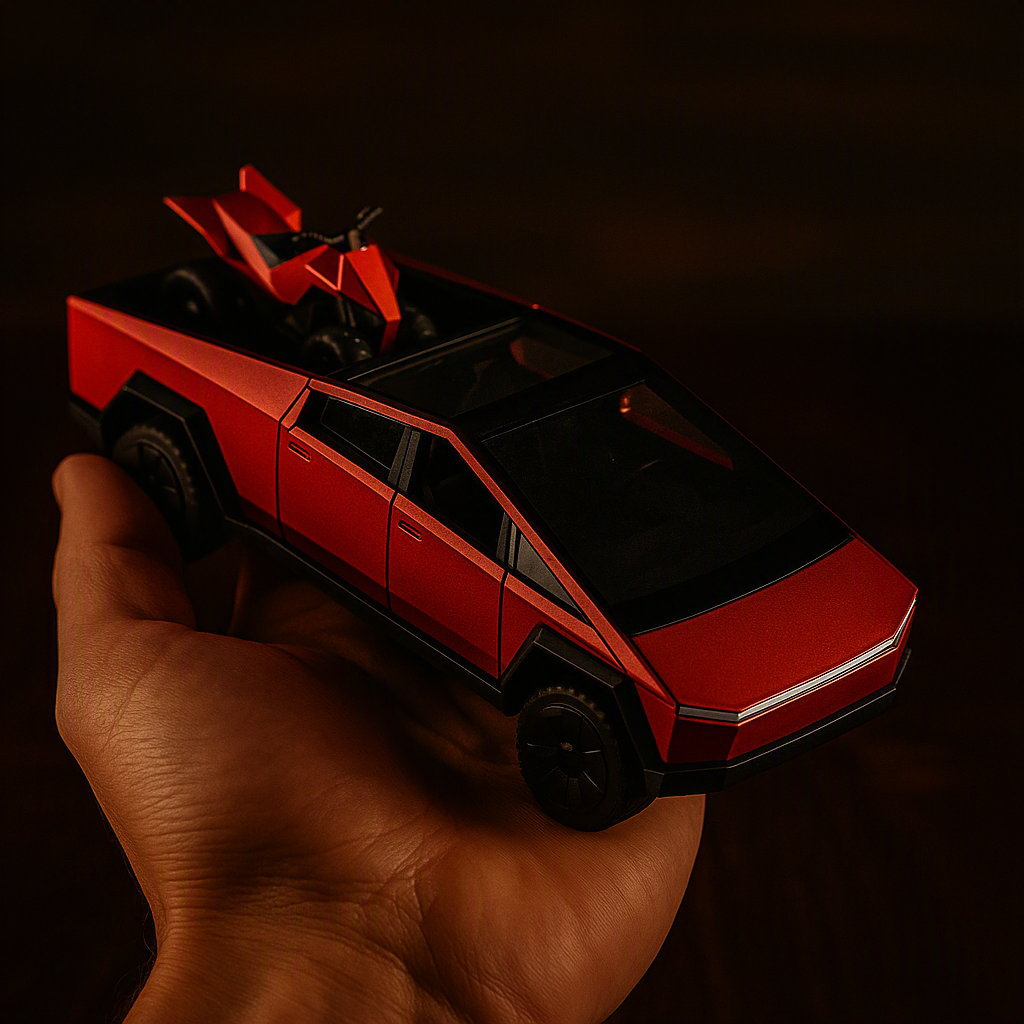 (Bagged) 1: 36 Alloy Pickup CyberTruck Pull-Back Car Collection for Boys and Children, One Large and One Small vintage Toy Car