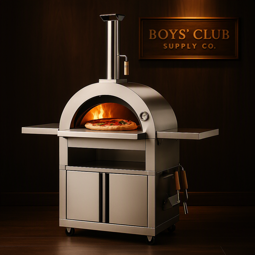 36 Inch Stainless Steel Wood Fired Pizza Oven Freestanding Outdoor Pizza Oven With Wheels