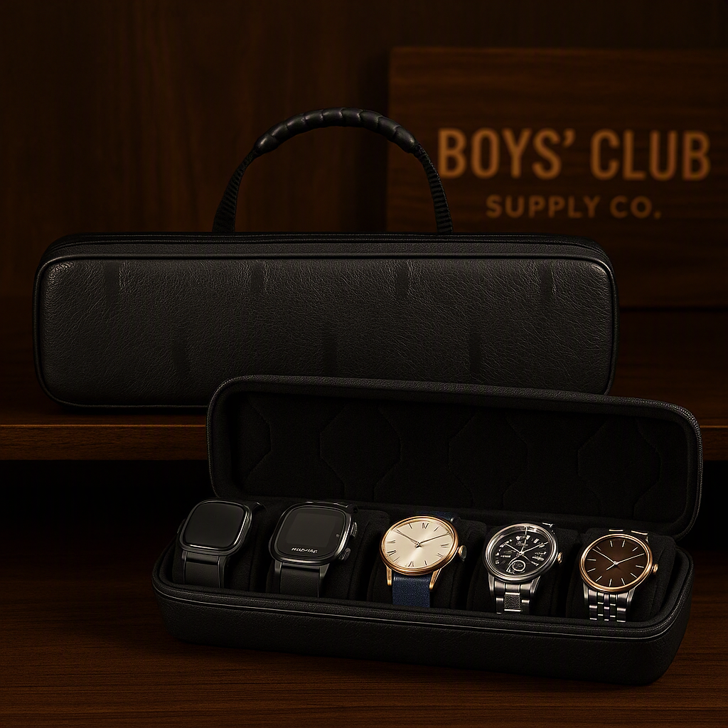 Watch Box Organizer for Men, Watch Travel Case Portable Storage Watch Display Holder for Wristwatches with anti-Move Watch