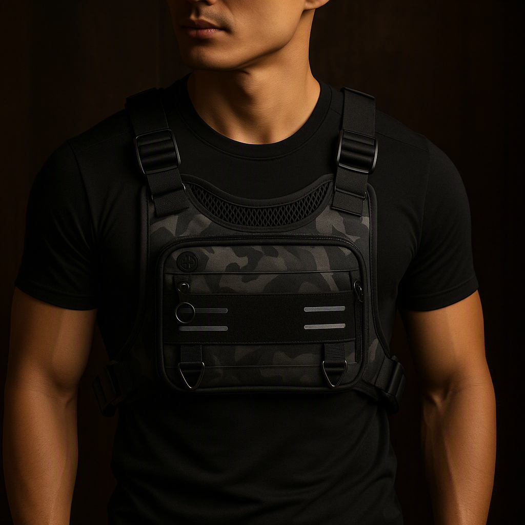 Sports Chest Bag Lightweight Waterproof Tactical Molle Hiking Camping Vest Bag Outdoor Hiking Travel Multifunctional Storage Bag